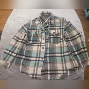 Plaid Button-Up Jacket